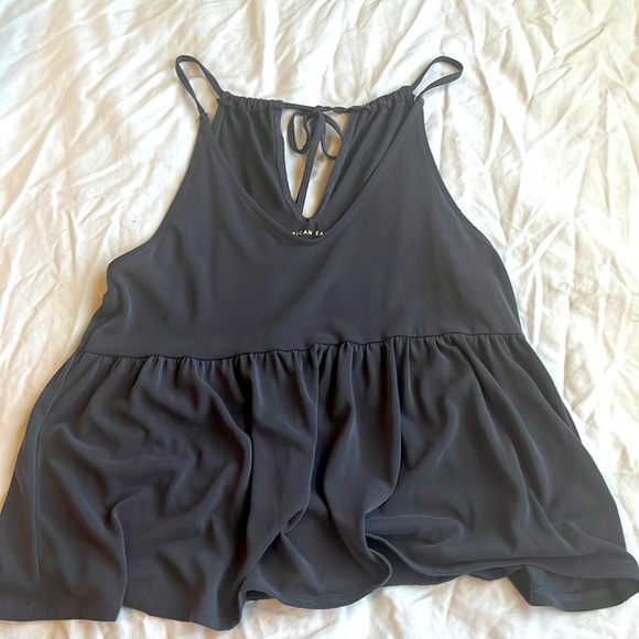 dark grey flowy tank top from american eagle - Picture 1 of 2